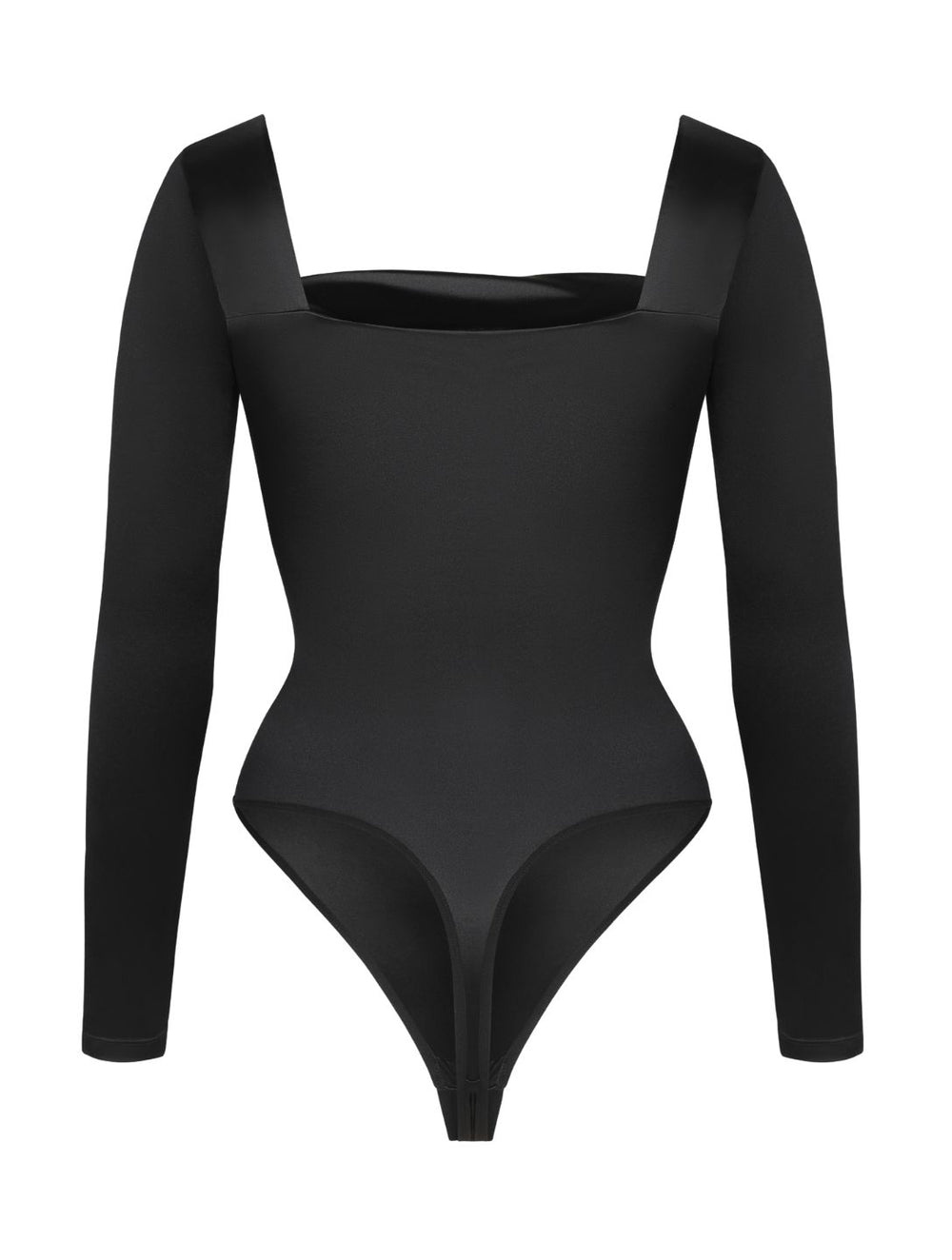 Waterfall Neckline Satin Bodysuit